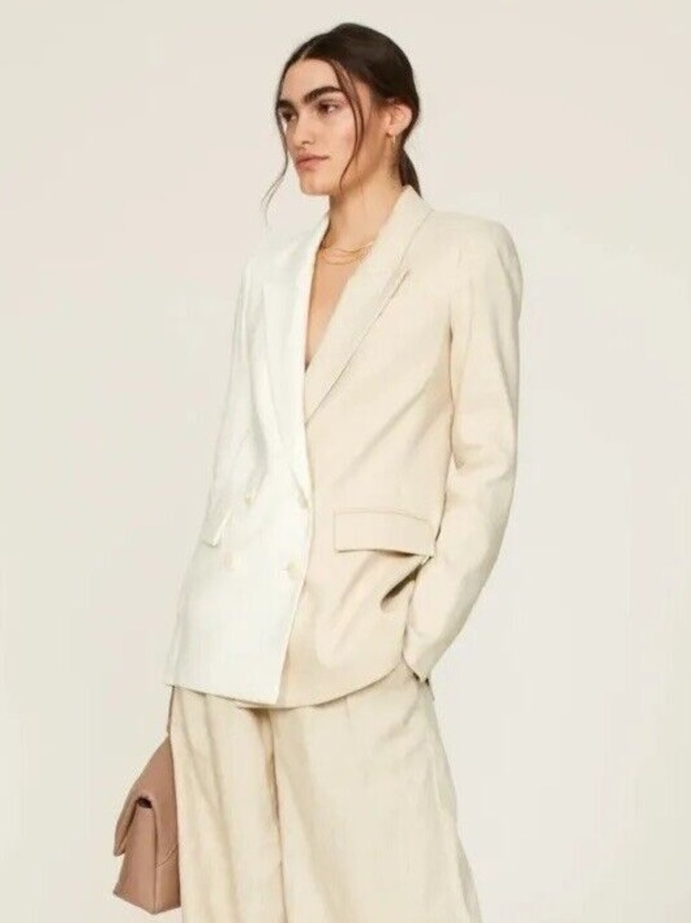 Veronica Beard Braeton Linen Blend Dickey Jacket Two Tone Sz 8 - Picture 3 of 10